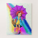 Suche nach regenschirm puzzle Mädchen