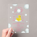 Suche nach rosa gummiente einladungen Babydusche