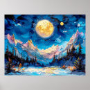 Suche nach vollmond poster Aquarell
