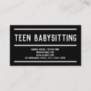 Suche nach babysitting visitenkarten Teenager