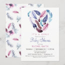 Suche nach rosa und lila federn einladungen Babydusche