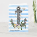 Suche nach anker und blumen karten Aquarell