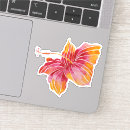 Suche nach roter hibiskus aufkleber Aquarell