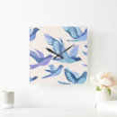 Suche nach blauer flügel wanduhren Aquarell