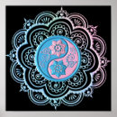 Suche nach blumen mandala poster Blau