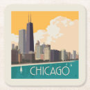 Suche nach chicago illinois untersetzer Vintages reiseplakat