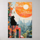 Suche nach katze und vollmond poster Kätzchen