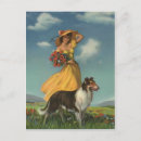 Suche nach mädchen und hund postkarten Blume