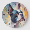 Suche nach boston terrier wanduhren Aquarell