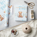 Suche nach blauer teddybär geschenkpapier Babydusche
