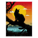 Suche nach katze silhouette poster Schwarz