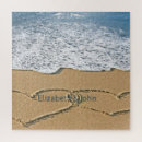 Suche nach herz im sand puzzle Ozean