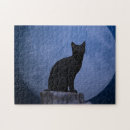 Suche nach katze und mond puzzle Schwarzkatze