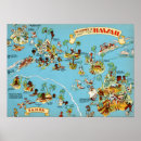 Suche nach hawaii map poster Vintag