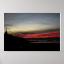 Suche nach sonnenuntergang in meer poster Rot