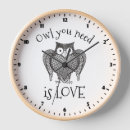 Suche nach cartoon owl wanduhren Heart