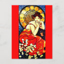 Suche nach alphonse mucha postkarten Rot