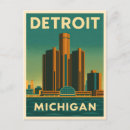 Suche nach detroit skyline poster postkarten Vereinte staaten