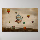 Suche nach vintager heißluftballon poster Französisch