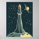 Suche nach weltraumrakete poster Vintag