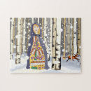 Suche nach fuchs im schnee puzzle Darstellung