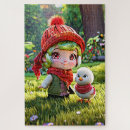Suche nach roter hut puzzle Weiß