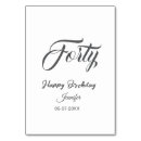 Suche nach 40 geburtstag tischkarten Kalligrafie typografie elegant