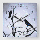 Suche nach schwarze krähe wanduhren Silhouette