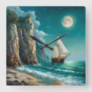 Suche nach mondlicht wanduhren Ozean