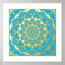 Suche nach blaue mandala poster Gold