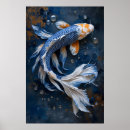Suche nach koi fish poster Blau