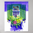 Suche nach blumen fenster poster Malerei