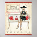 Suche nach frau in einem schwarzen hut poster Café