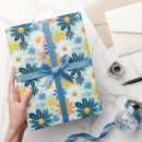 Suche nach blaues blumenmuster geschenkpapier Botanisch