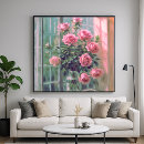 Suche nach vase mit rosa rosen poster Stillleben