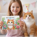 Suche nach katze und blumen karten Für kinder