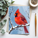 Suche nach vogel im winter postkarten Rot