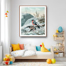 Suche nach vogel im winter poster Winterlandschaft