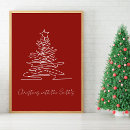 Suche nach eleganter weihnachtsbaum poster Rot
