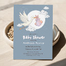 Suche nach blaue storch baby party einladungen Klassisch
