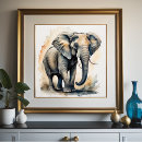 Suche nach bunter elefant poster Aquarell