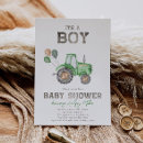 Suche nach grüner traktor einladungen Babydusche