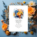 Suche nach blaue und orange hochzeit einladungen Aquarell