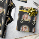 Suche nach 70 geburtstags party geschenkpapier Schwarz und gold