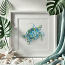 Suche nach hawaii meeresschildkröten poster Blau