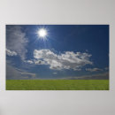 Suche nach blauer himmel und weiße wolken poster Grün