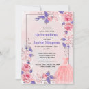 Suche nach rosa und lila federn einladungen Quinceanera