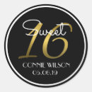 Suche nach sweet 16 aufkleber Schwarz und gold