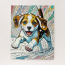 Suche nach hund im schnee puzzle Tier