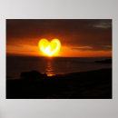 Suche nach herz im sand poster Sonnenuntergang